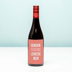 Foto van Wijnfles gewoon fucking lekkere wijn - rood (merlot)