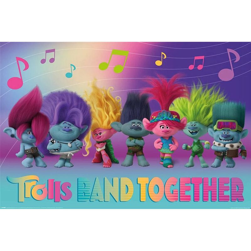 Foto van Poster trolls band together perfect harmony 91,5x61cm