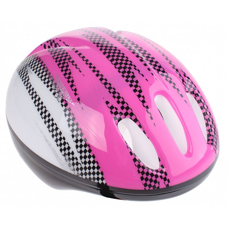 Foto van Bike fun kinderhelm meisjes roze/wit maat 50/54 cm