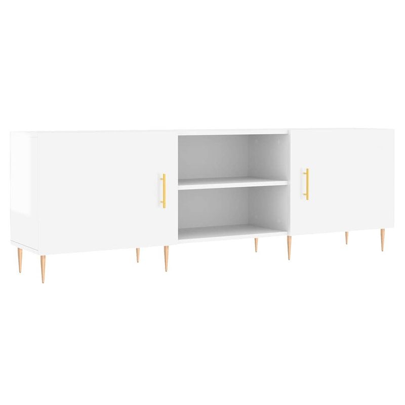 Foto van The living store tv-meubel - hoogglans wit - 150 x 30 x 50 cm - praktische deur