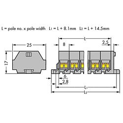 Foto van Wago 260-205 klemstrook 8 mm spanveer toewijzing: l grijs 50 stuk(s)