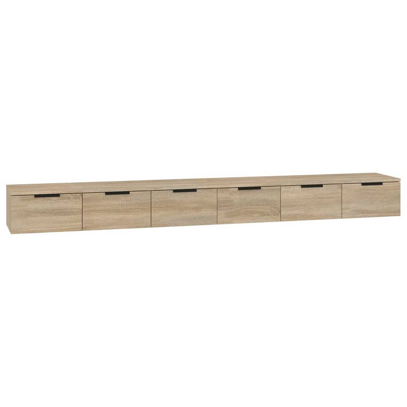 Foto van Vidaxl wandkasten 2 st 102x30x20 cm bewerkt hout sonoma eikenkleurig