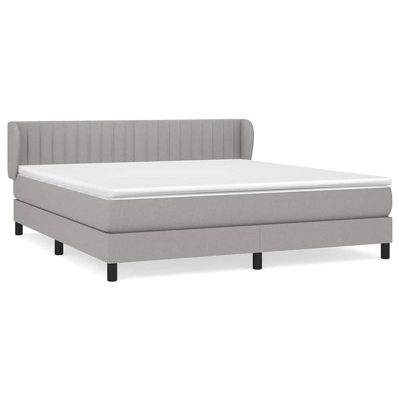 Foto van The living store boxspringbed - comfort - bed - 203 x 183 x 78/88 cm - lichtgrijs