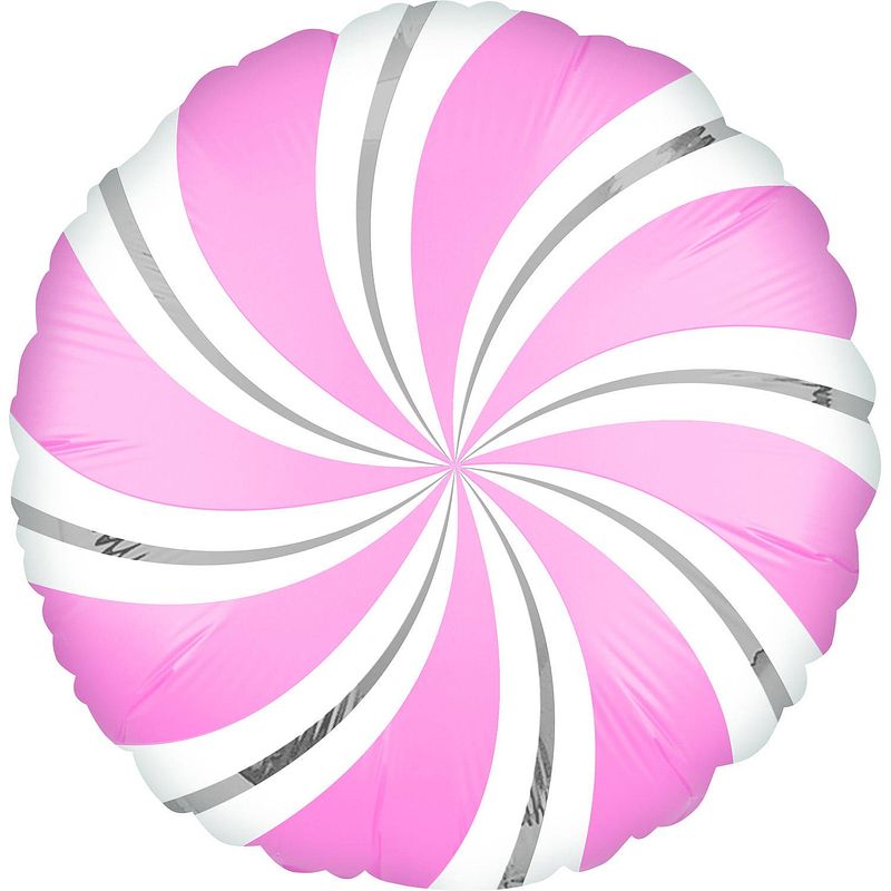 Foto van Anagram folieballon candy swirls 30 cm roze/wit