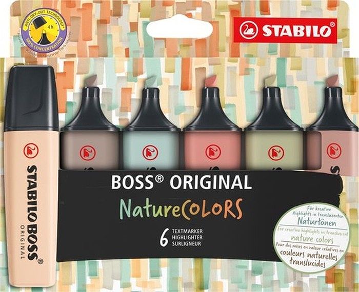 Foto van Stabilo boss naturecolors etui 6 kleuren