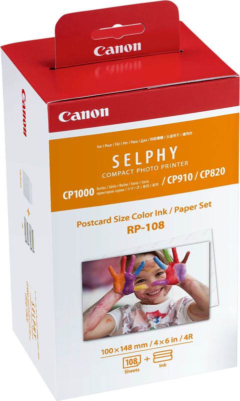 Foto van Canon rp-108 ink cassette/paper set 108 vel