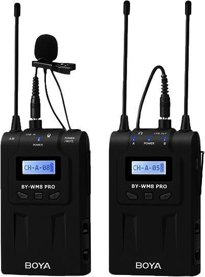 Foto van Boya uhf duo lavalier microfoon draadloos by-wm8 pro-k1