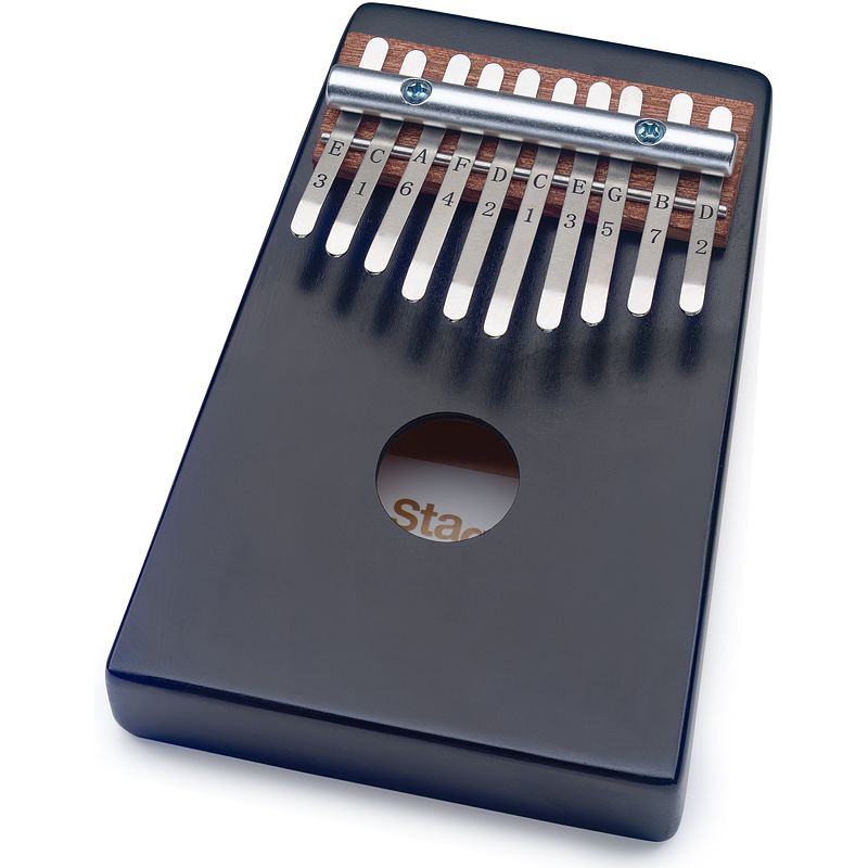 Foto van Stagg 10 keys kid kalimba black met beschermhoesje