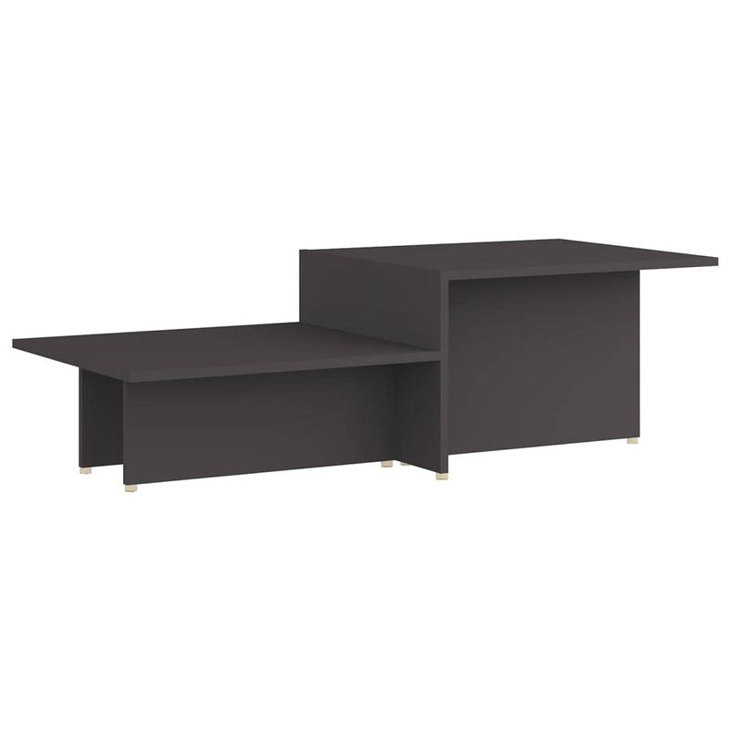 Foto van The living store salontafel - grijs - 111.5 x 50 x 33 cm - bewerkt hout