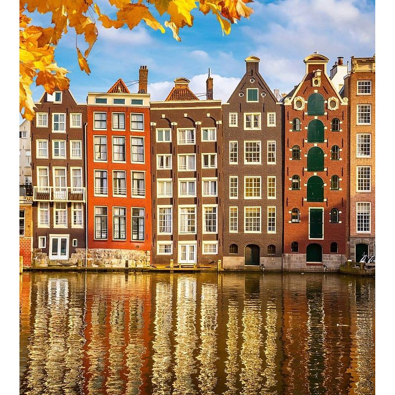 Foto van Dimex houses in amsterdam vlies fotobehang 225x250cm 3-banen