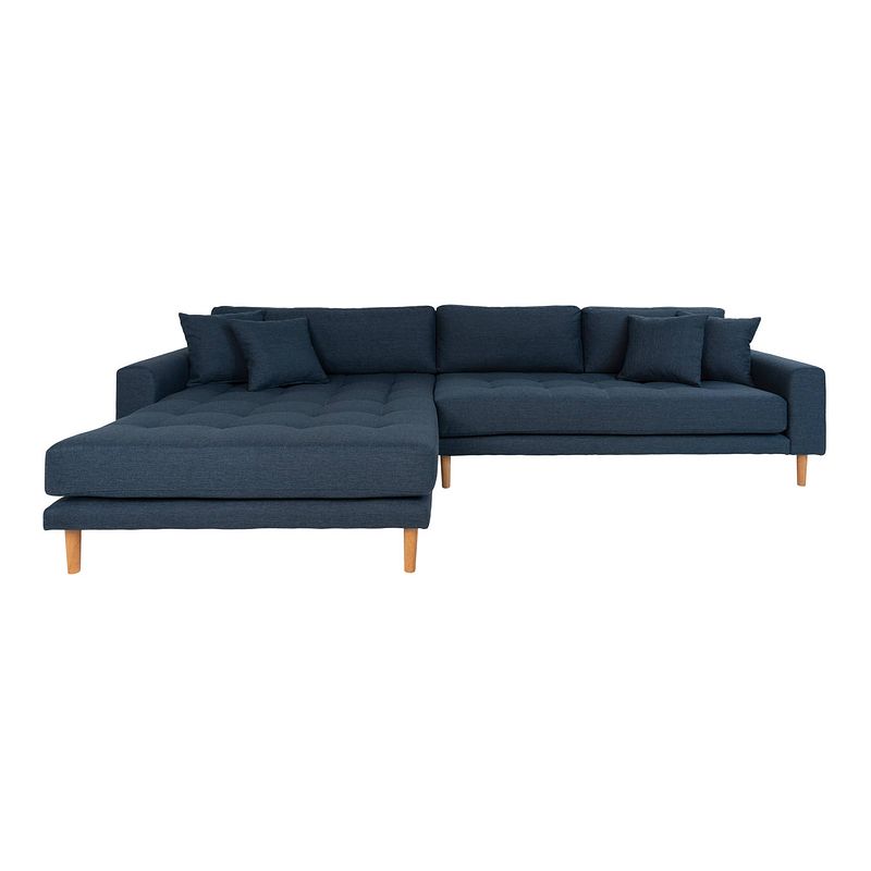 Foto van Lido bank met chaise longue links donker blauw.