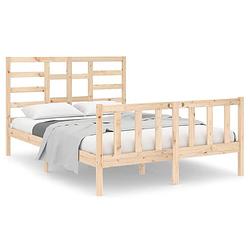 Foto van The living store bedframe houten grenenhout - 195.5 x 146 x 104 cm - stabiel en stijlvol