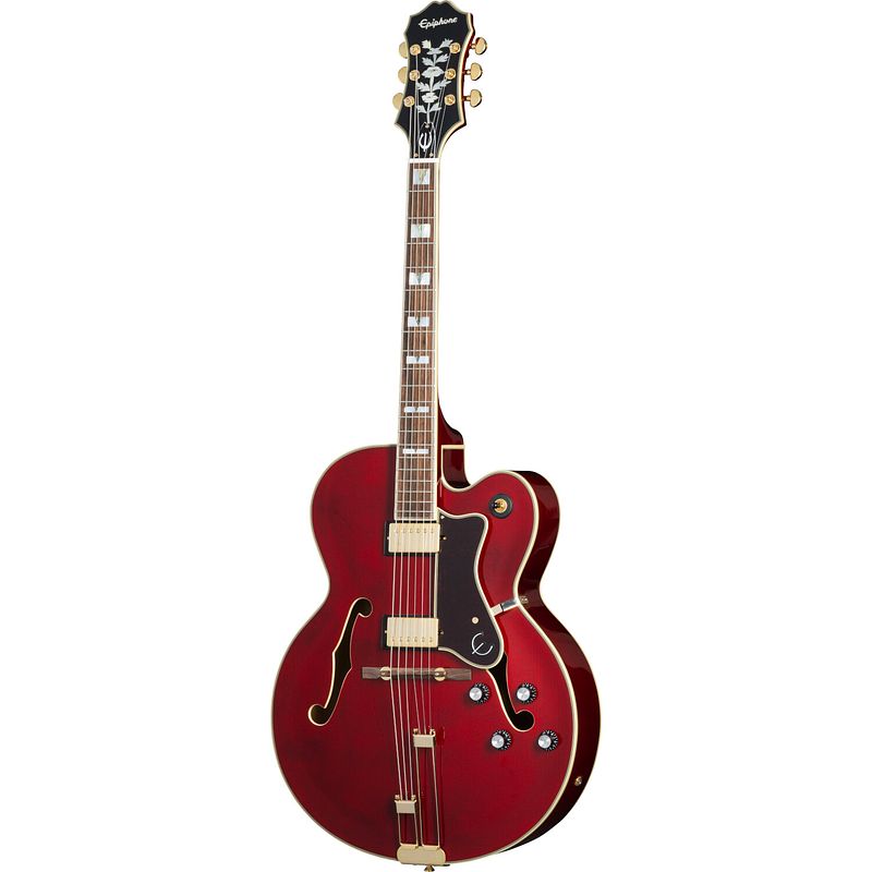 Foto van Epiphone original collection broadway wine red semi-akoestische gitaar met premium gigbag