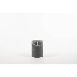 Foto van Anna'ss collection - rustic wax candle moving flame 7,5x10cm grey 3 x aaa