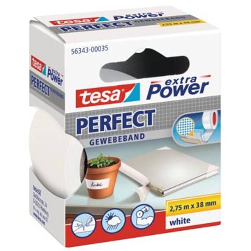 Foto van Tesa extra power perfect, ft 38 mm x 2,75 m, wit