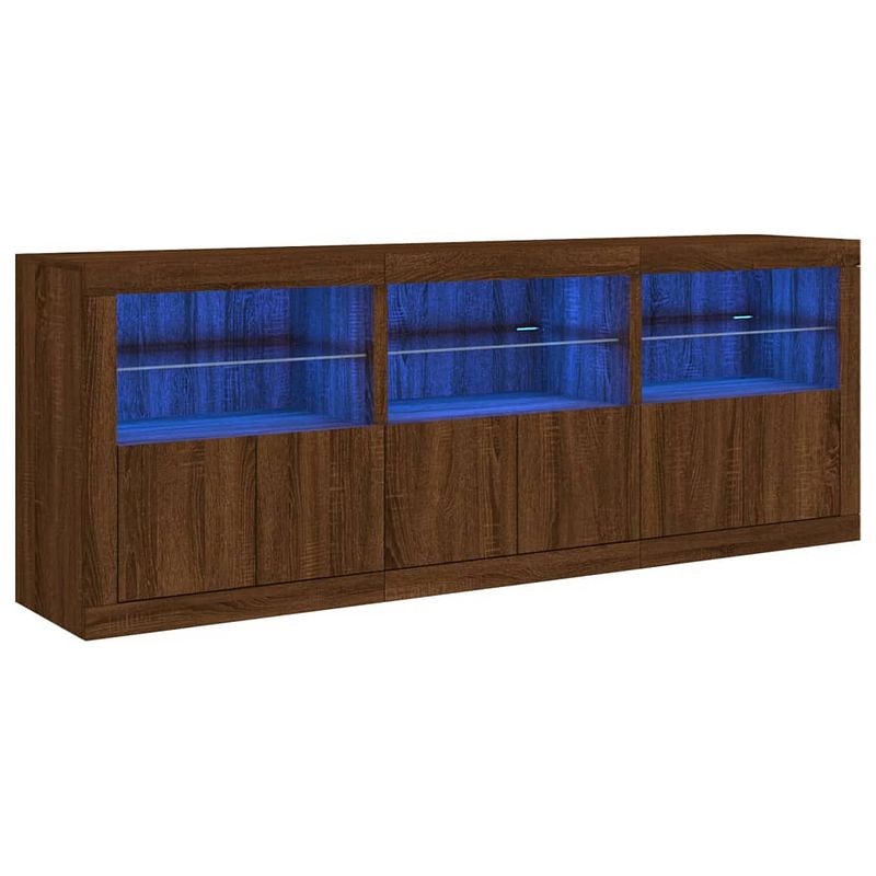 Foto van Vidaxl dressoir met led-verlichting 181,5x37x67 cm bruineikenkleurig