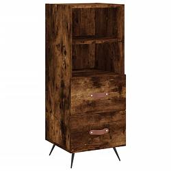 Foto van Infiori dressoir 34,5x34x90 cm bewerkt hout gerookt eiken