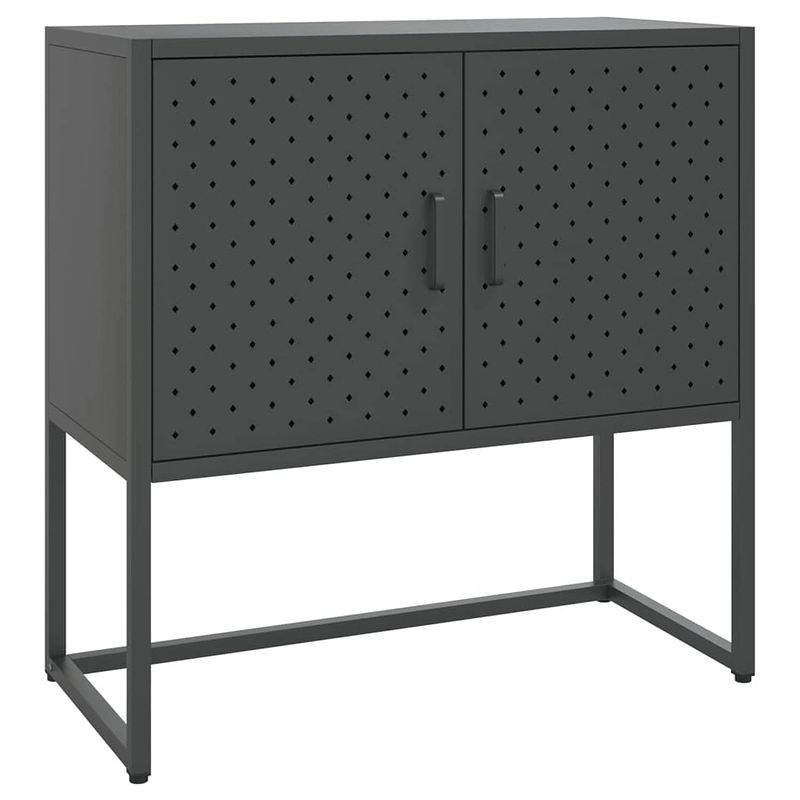 Foto van Vidaxl dressoir 75x35x75 cm staal antracietkleurig