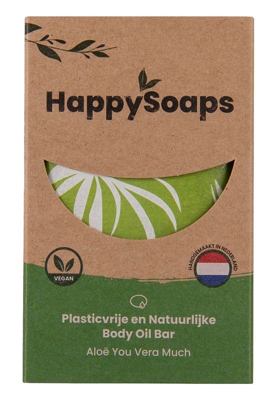 Foto van Happysoaps aloë vera body oil bar