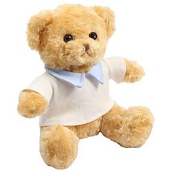 Foto van Soft touch teddybeer junior t-shirt 20 cm polyester bruin/blauw