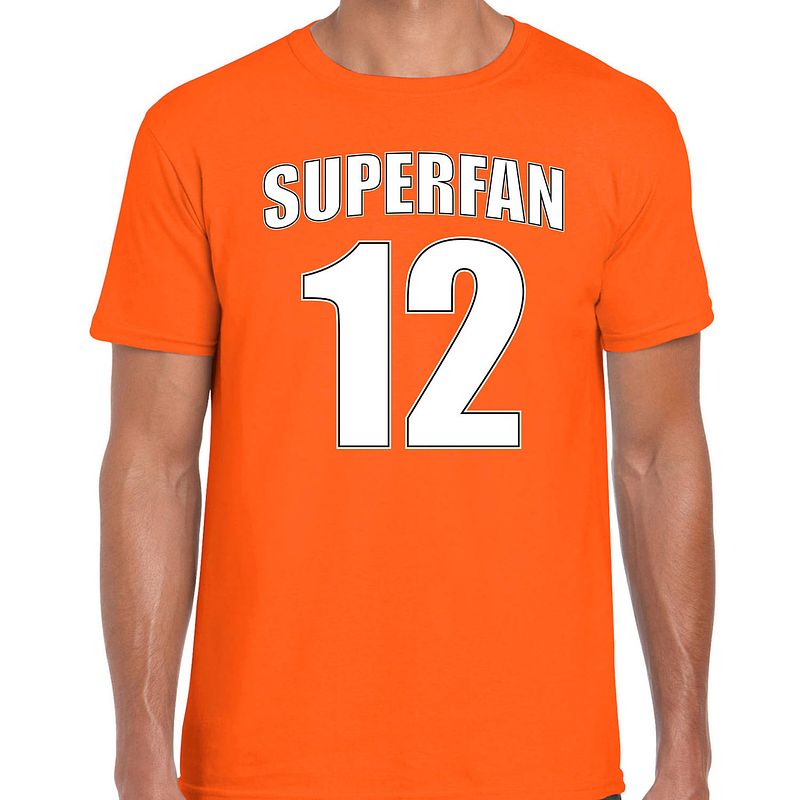 Foto van Oranje shirt / kleding superfan nummer 12 voor ek/ wk voor heren 2xl - feestshirts