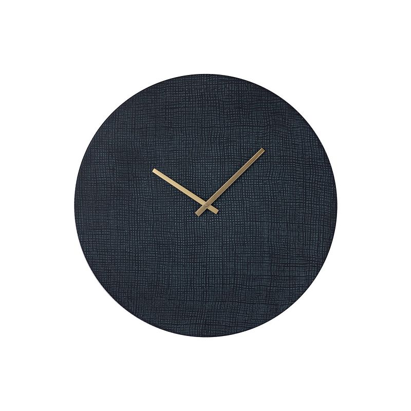 Foto van Ptmd emmett black iron round clock square texture s