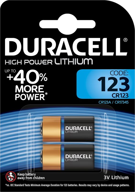 Foto van Duracell high power lithium 123-batterij 3v 2 stuks