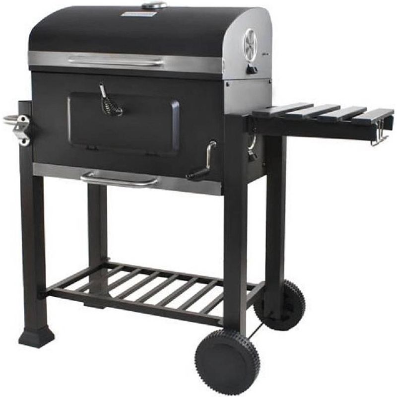 Foto van Luxe houtskool barbecue - grilloppervlak (lxb) 57cm x 37cm - staal - zwart