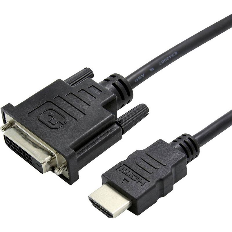 Foto van Value hdmi / dvi adapterkabel hdmi-a stekker, dvi-d 24+1-polige stekker 0.15 m zwart 12.99.3115 hdmi-kabel