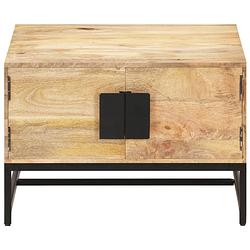 Foto van The living store salontafel - massief mangohout - 67x67x45 cm - rustieke stijl