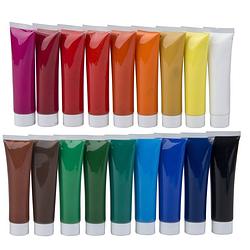 Foto van Acrylverf tubes in 18 kleuren 36 ml - hobbyverf
