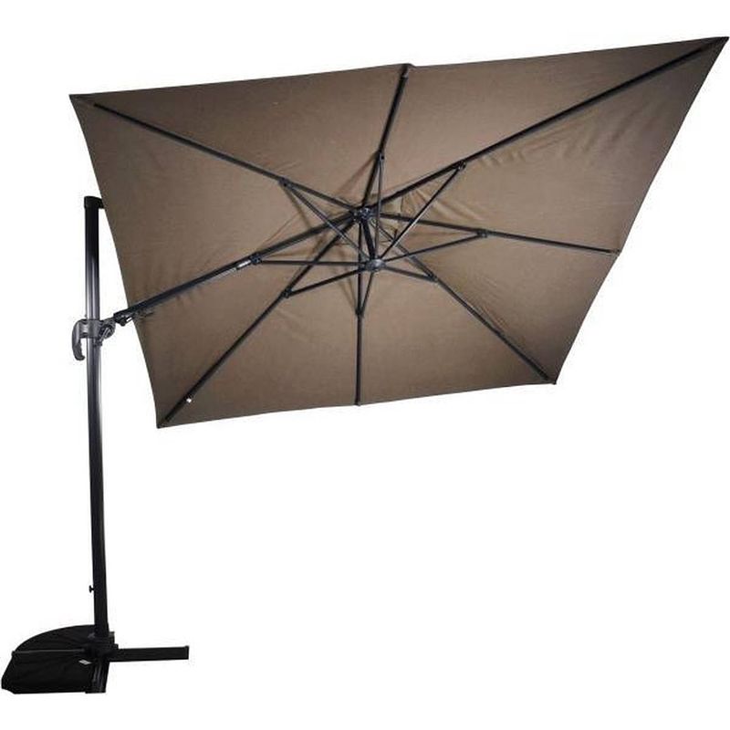 Foto van Zweefparasol virgoflex taupe 300 x 300 cm - inclusief kruisvoet