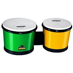 Foto van Nino percussion nino19g/y bongoset groen met geel