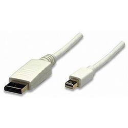 Foto van Manhattan mini-displayport / displayport adapterkabel mini displayport stekker, displayport stekker 2.00 m wit 393812 vergulde steekcontacten displayport-kabel