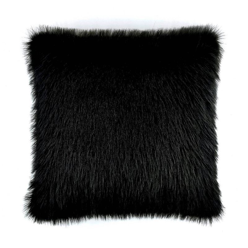 Foto van Heckett & lane fake fur sierkussen perle - black is black 48x48cm