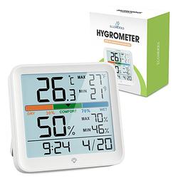 Foto van Ecoworks weerstation hygrometer incl. batterijen - met achtergrondverlichting - luchtvochtigheidsmeter - thermometer