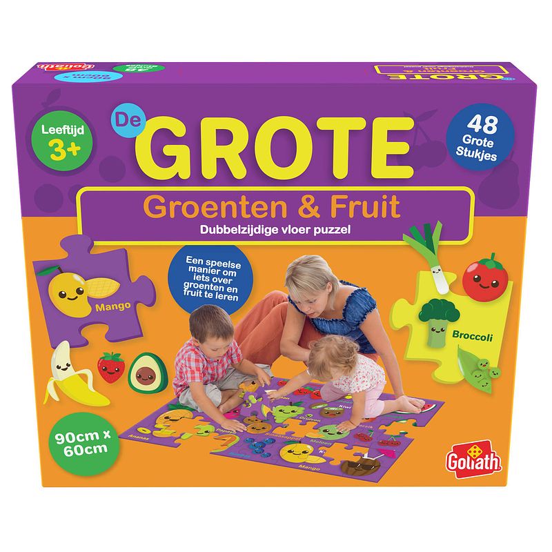 Foto van Goliath vloerpuzzel groenten & fruit 60 x 90 cm karton paars