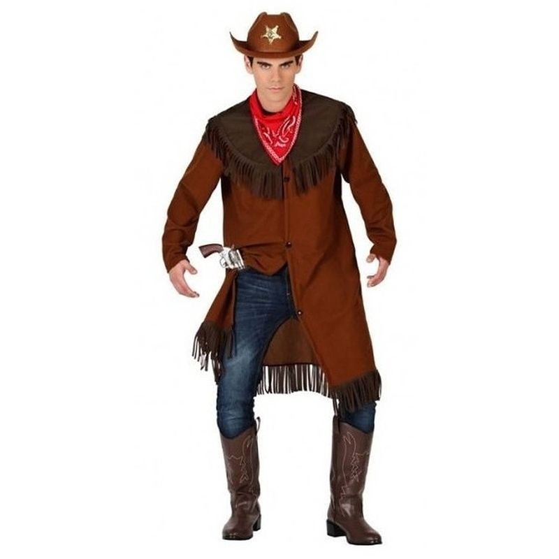 Foto van Cowboy/western jas verkleed kostuum voor heren m/l - carnavalsjassen