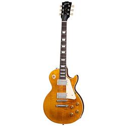 Foto van Gibson original collection les paul standard 50s figured top honey amber elektrische gitaar met koffer