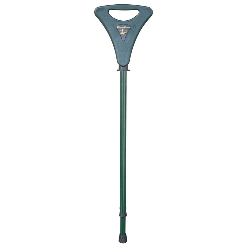 Foto van Classic canes wandelstok met zitje - walker - groen - verstelbaar - zithoogte 78 - 85 cm - loop hoogte 87 - 95 cm