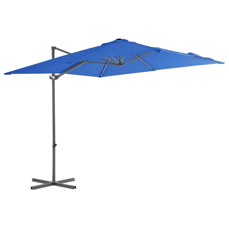 Foto van Vidaxl zweefparasol met stalen paal 250x250 cm azuurblauw