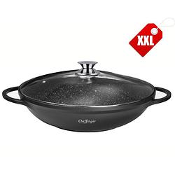 Foto van Cheffinger luxe wokpan xxl met deksel - 40cm - black line edition - inductie
