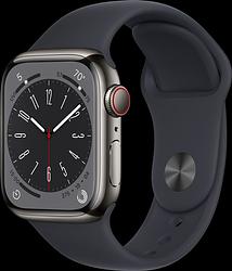Foto van Apple watch series 8 4g 45mm grafiet rvs midnight sportband
