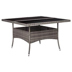 Foto van Vidaxl tuintafel poly rattan en glas grijs