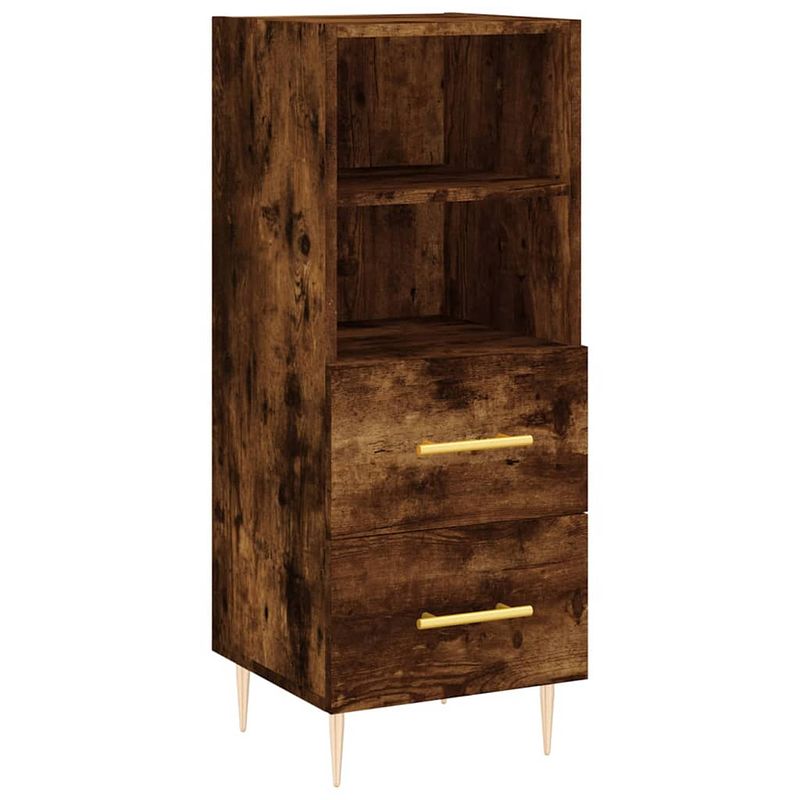 Foto van Vidaxl dressoir 34,5x34x90 cm bewerkt hout gerookt eiken