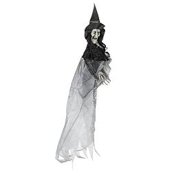 Foto van Halloween - horror heks hangdecoratie pop met licht 120 cm - halloween poppen