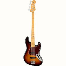 Foto van Fender american professional ii jazz bass 3-tone sunburst mn elektrische basgitaar met koffer