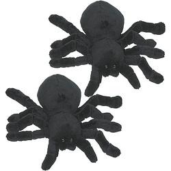 Foto van Set van 2x stuks pluche knuffel dieren tarantula spin van 20 cm - knuffeldier