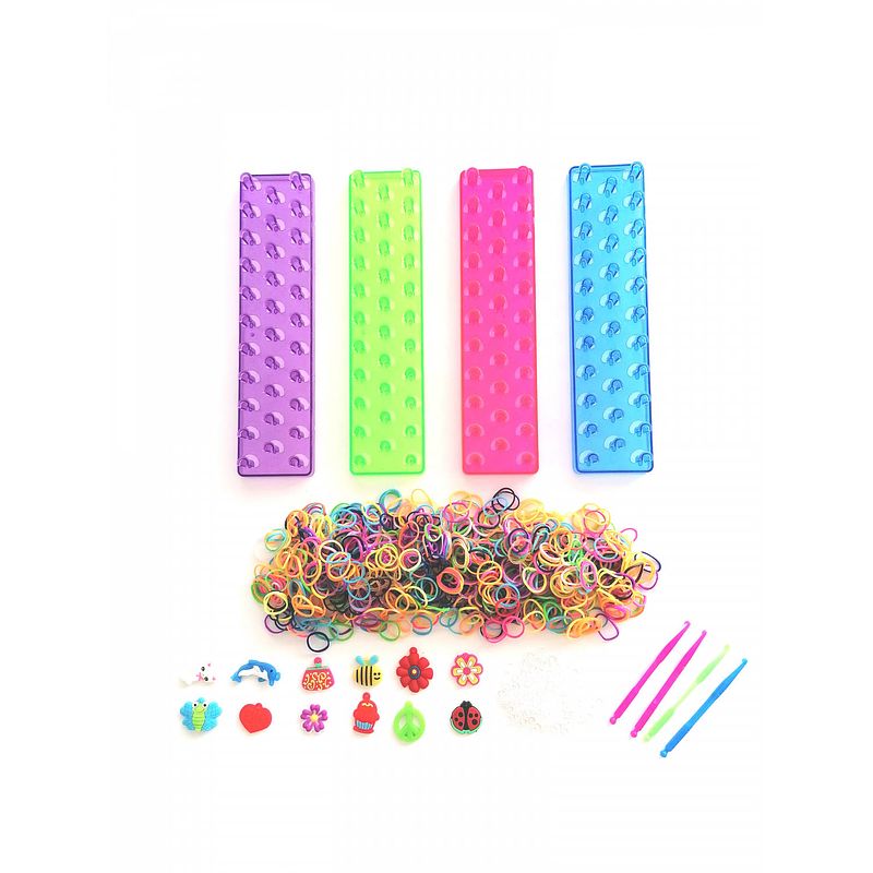 Foto van Loom twister loombands startersset junior rubber 868-delig