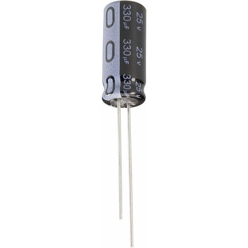 Foto van Jianghai ecr1eqg330mff250607 elektrolytische condensator radiaal bedraad 2.5 mm 33 µf 25 v 20 % (ø x h) 6.3 mm x 7 mm 1 stuk(s)